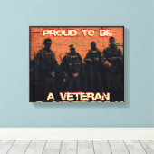 Amerikaanse veteraan gewikkeld canvas print (Insitu (Houten vloer))