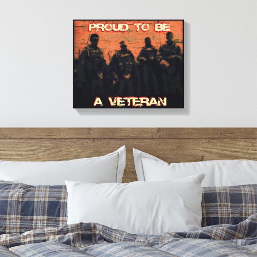 Amerikaanse veteraan gewikkeld canvas print (Insitu (Slaapkamer))