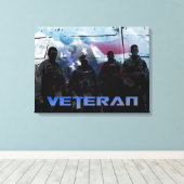 Amerikaanse veteraan gewikkeld canvas print (Insitu (Houten vloer))