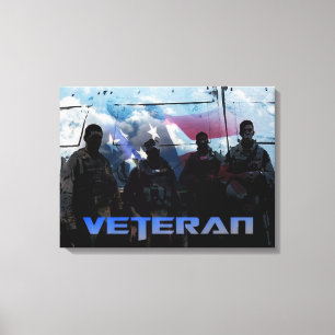 Amerikaanse veteraan gewikkeld canvas print