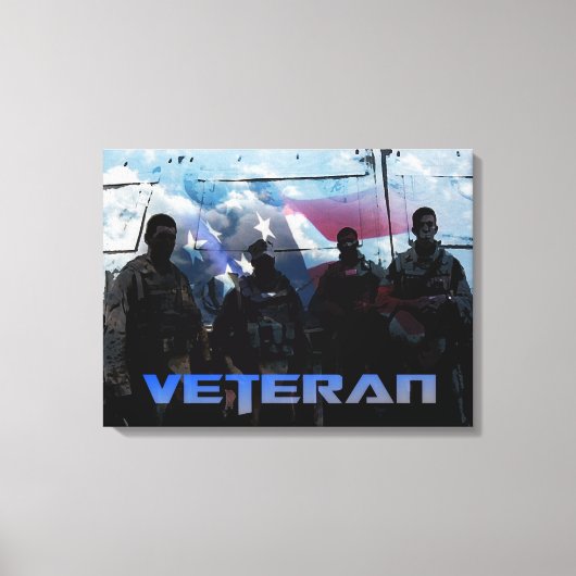 Amerikaanse veteraan gewikkeld canvas print (Voorkant)