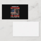 Amerikaanse veteraan ik ben geen Hero Visitekaartje (Voorkant / Achterkant)
