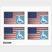 Amerikaanse veteraan met een handicap rechthoekige sticker (Vel)