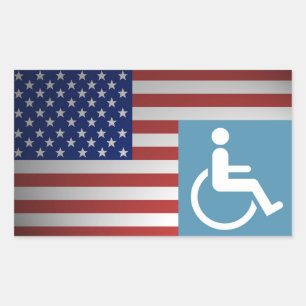 Amerikaanse veteraan met een handicap rechthoekige sticker