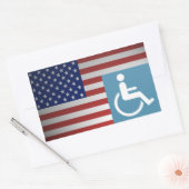 Amerikaanse veteraan met een handicap rechthoekige sticker (Envelop)