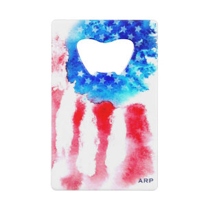 *~* Amerikaanse Veteraan Militair Rood Blauw Creditkaart Flessenopener
