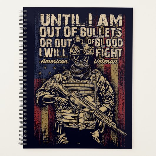 Amerikaanse Veteraan Patriottische Quote Planner (Voorkant)