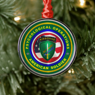 Amerikaanse Veteraan Rode Witte Amerikaanse Soldaa Metalen Ornament