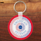 AMERIKAANSE VETERAAN Ronde Metalen Sleutelhanger / (Achterkant)