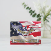 Amerikaanse veteraan "trots om te hebben gediend" briefkaart (Staand voorkant)