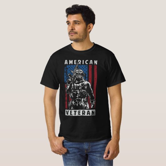 amerikaanse veteraan usa t-shirt (Voorkant volledig)