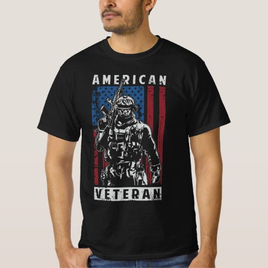 amerikaanse veteraan usa t-shirt (Voorkant)