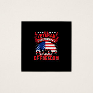Amerikaanse veteraan van de vrijheid vierkante visitekaartjes