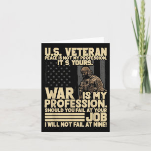 Amerikaanse veteraan vrede is niet mijn beroep, he kaart