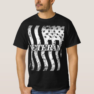 Amerikaanse veteraan - witte  verticaal t-shirt