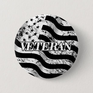 Amerikaanse veteraan - witte vintage ronde button 5,7 cm