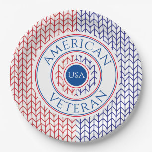 AMERIKAANSE VETERAN 9" Ronde Papieren Borden Bordje