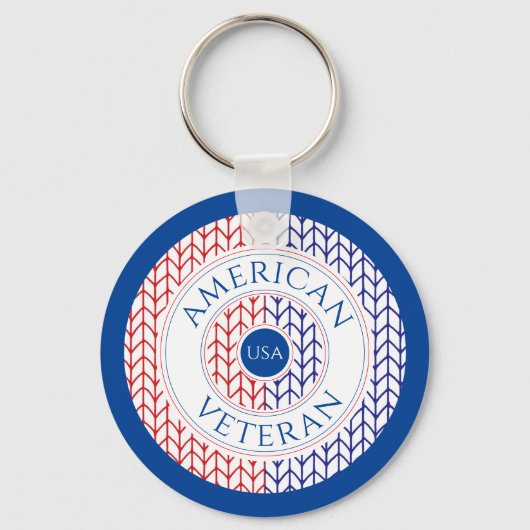 AMERIKAANSE VETERAN Aluminium Cirkel Sleutelhanger (Voorkant)