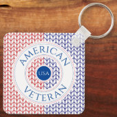 AMERIKAANSE VETERAN Aluminium Square Sleutelhanger (Achterkant)