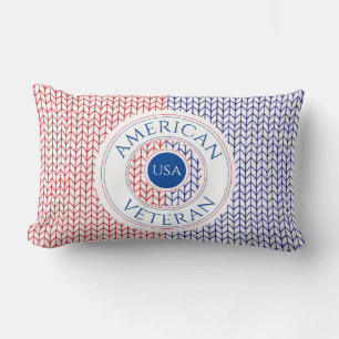 AMERIKAANSE VETERAN Lumbar Pillow (witte rug) Kussen