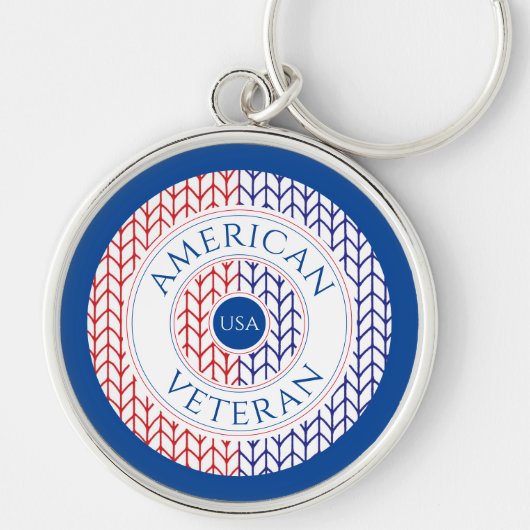 AMERIKAANSE VETERAN Premium Ronde Sleutelhanger /  (Voorkant)