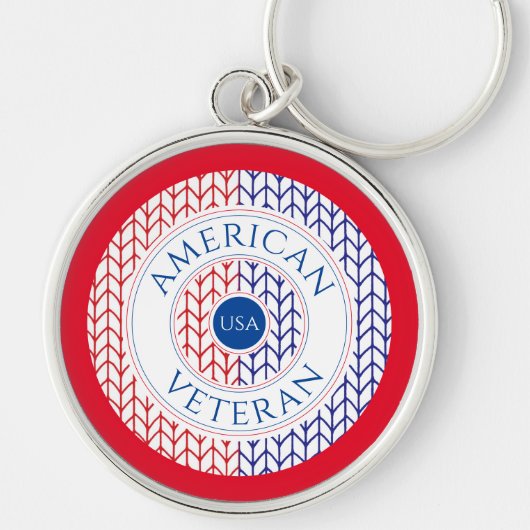 AMERIKAANSE VETERAN Premium Ronde Sleutelhanger (r (Voorkant)