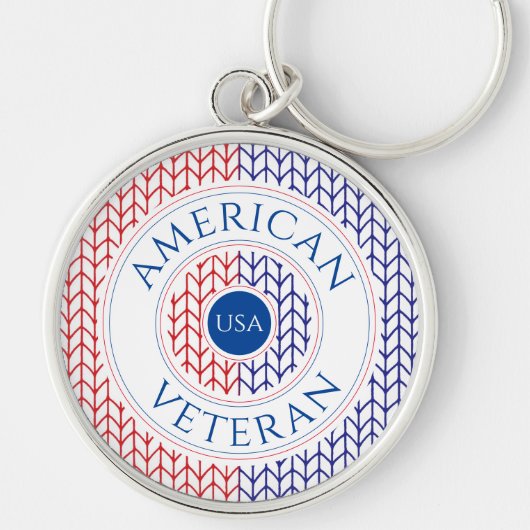 AMERIKAANSE VETERAN Premium Sleutelhanger Rond (Voorkant)