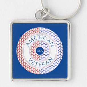 AMERIKAANSE VETERAN Premium Sleutelhanger Vierkant