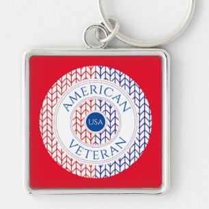 AMERIKAANSE VETERAN Premium vierkante sleutelhange Sleutelhanger