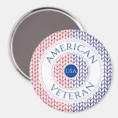 AMERIKAANSE VETERAN Ronde Magneet (Voorkant / Achterkant)