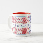 "AMERIKAANSE VETERAN" Rood Tweekleurige Mok (Voorkant links)
