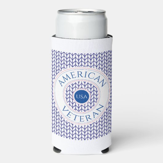 AMERIKAANSE VETERAN Slim Seltzer Blikje Koeler (Seltzer Voorkant)