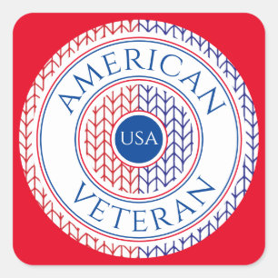 AMERIKAANSE VETERAN Small Square Stickers