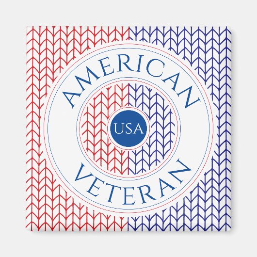 AMERIKAANSE VETERAN Square Magnet (Voorkant)
