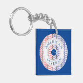 AMERIKAANSE VETERAN Vierkante Acryl Sleutelhanger  (Voorkant Links)