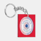 AMERIKAANSE VETERAN Vierkante Acryl Sleutelhanger (Voorkant Links)