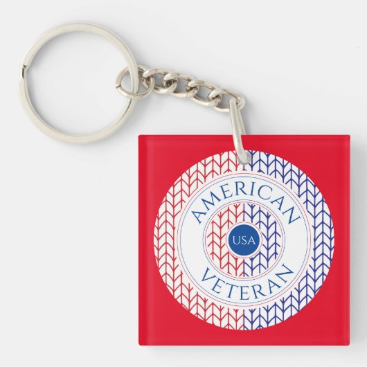 AMERIKAANSE VETERAN Vierkante Acryl Sleutelhanger (Voorkant)