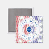 AMERIKAANSE VETERAN Vierkante Magneet (Voorkant / Achterkant)