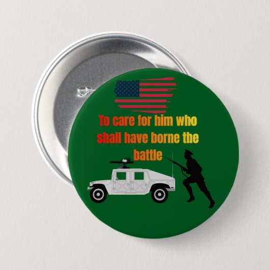 Amerikaanse veteranen bosgroen ronde button 7,6 cm (Voorkant /achterkant)