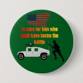 Amerikaanse veteranen bosgroen ronde button 7,6 cm (Voorkant)