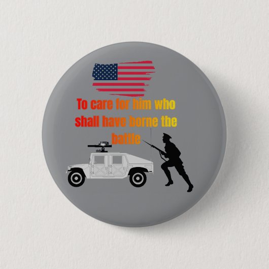 Amerikaanse veteranen grijs ronde button 5,7 cm (Voorkant)