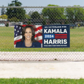 Amerikaanse veteranen voor Kamala Harris 2024 Phot Spandoek (Insitu)