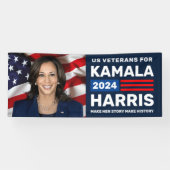 Amerikaanse veteranen voor Kamala Harris 2024 Phot Spandoek (Horizontaal)