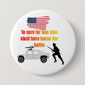 Amerikaanse veteranen wit ronde button 7,6 cm (Voorkant)