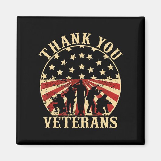 Amerikaanse veteranendag bedankt veteranen magneet (Voorkant)