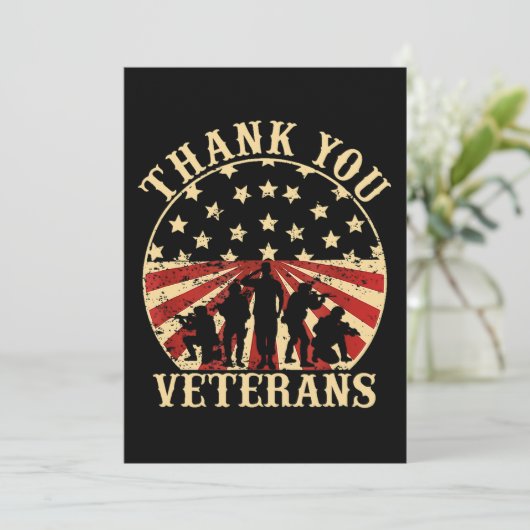 Amerikaanse veteranendag bedankt veteranen save the date (Staand voorkant)