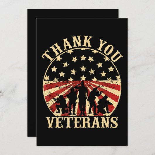 Amerikaanse veteranendag bedankt veteranen save the date (Voorkant / Achterkant)