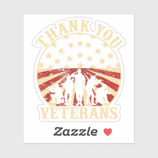 Amerikaanse veteranendag bedankt veteranen sticker (Vel)