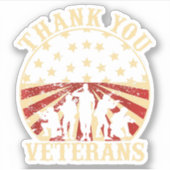 Amerikaanse veteranendag bedankt veteranen sticker (Voorkant)