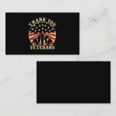 Amerikaanse veteranendag bedankt veteranen visitekaartje (Voorkant / Achterkant)